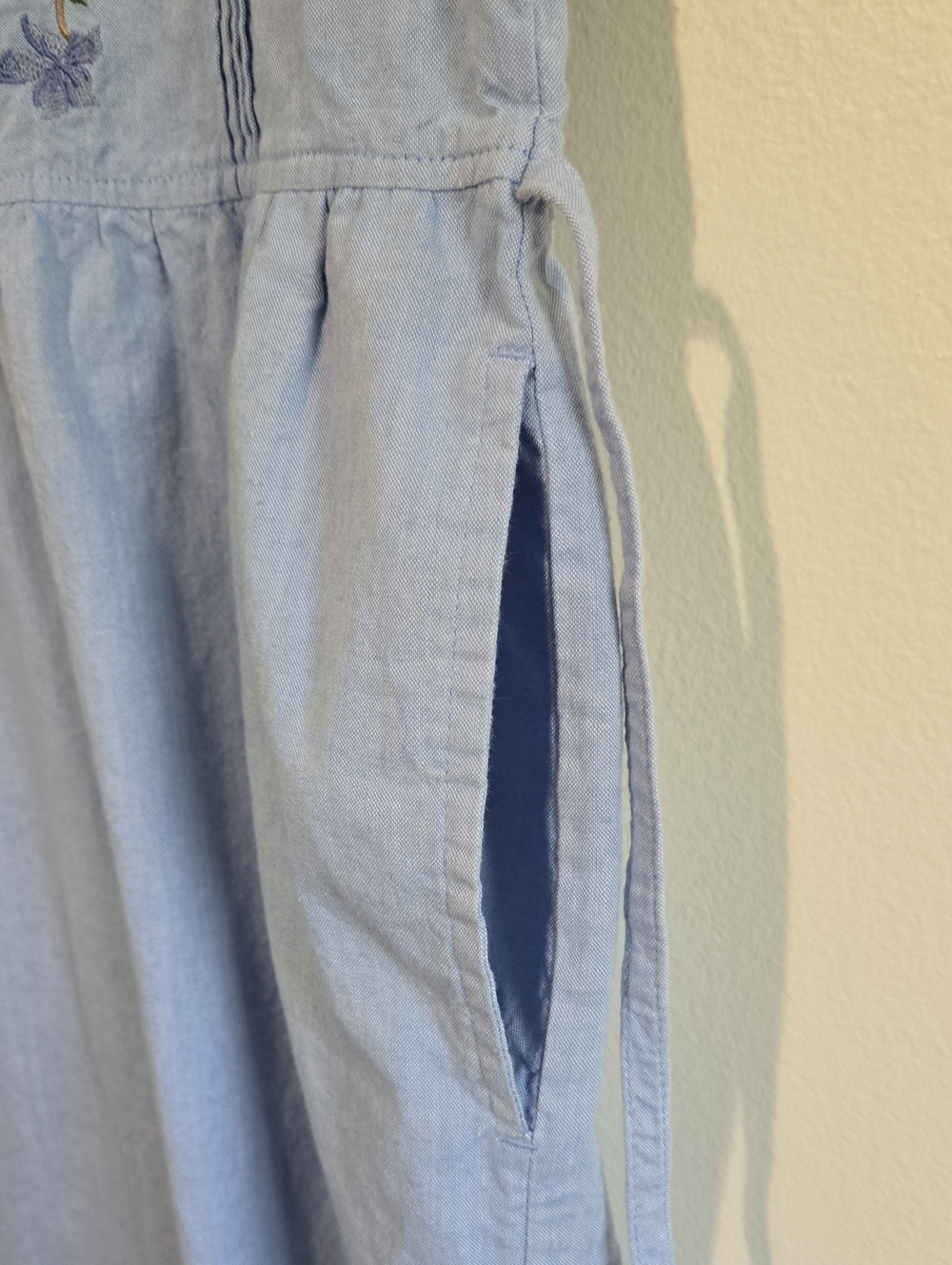 Vintage Embroidered Chambray Midi Dress - Picture 5 of 7